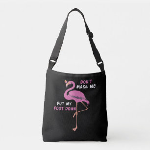 Flamingo met bril - laat me mijn voet niet steken crossbody tas