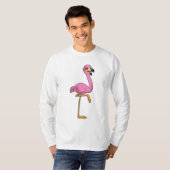 Flamingo met bril t-shirt (Voorkant volledig)