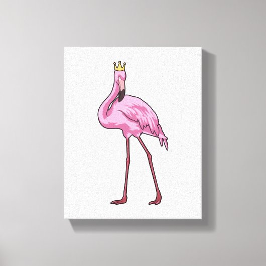 Flamingo met Crown Canvas Afdruk (Voorkant)