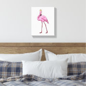 Flamingo met Crown Canvas Afdruk (Insitu (Slaapkamer))