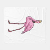 Flamingo met Crown Fleece Deken (Voorkant (Horizontaal))