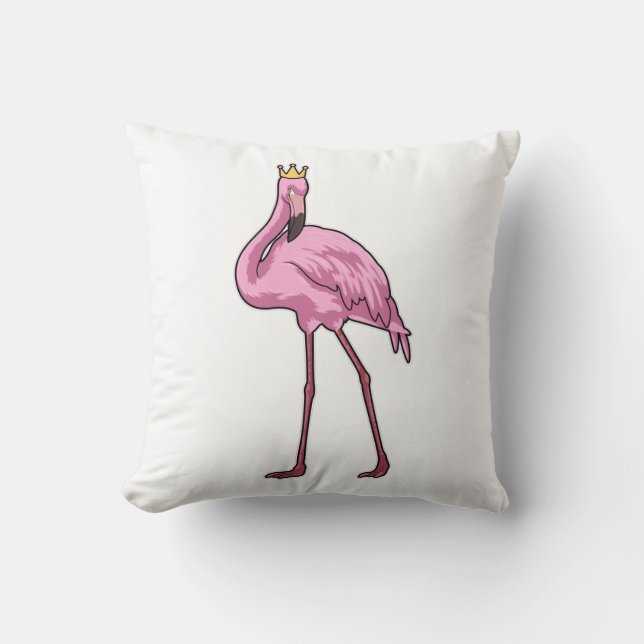 Flamingo met Crown Kussen (Voorkant)