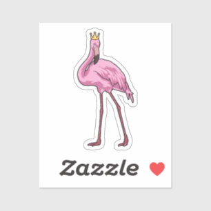 Flamingo met Crown Sticker