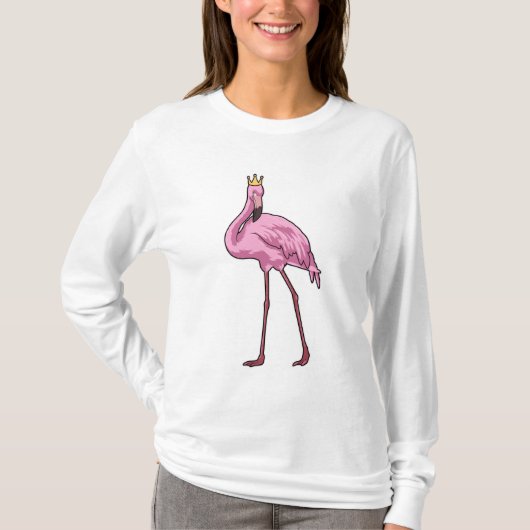 Flamingo met Crown T-shirt (Voorkant)