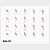 Flamingo met Crown Vierkante Sticker (Vel)