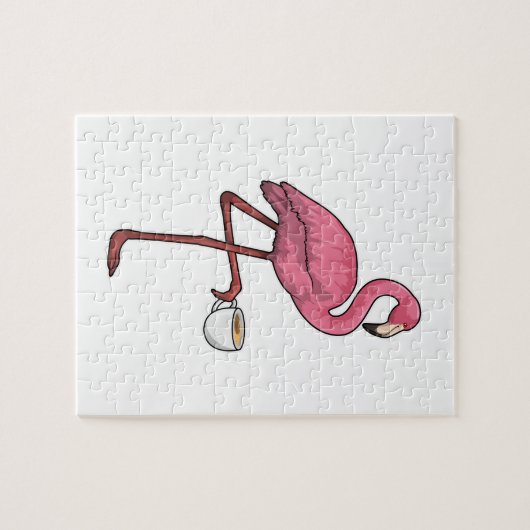 Flamingo met Cup Legpuzzel (Horizontaal)