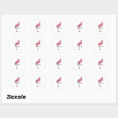 Flamingo met Cup Ronde Sticker (Vel)