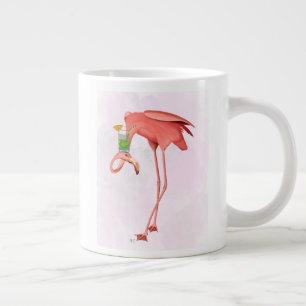 Flamingo met een cocktail extra grote beker