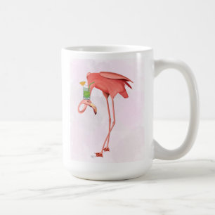 Flamingo met een cocktail koffiemok