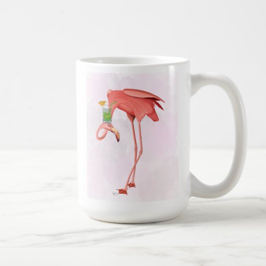 Flamingo met een cocktail koffiemok (Rechts)