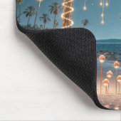 Flamingo met een kerstkrans muismat (Hoek)