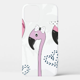 Flamingo met een zonnebril en pet in de zomer. Sni iPhone 12 Hoesje