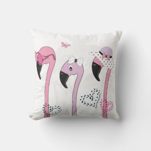 Flamingo met een zonnebril en pet in de zomer. Sni Kussen