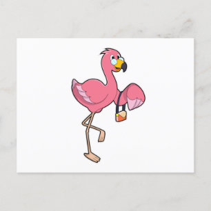 Flamingo met Handtas Briefkaart