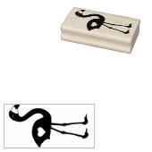 Flamingo met hart rubberen stempel (naar rechts) (Gestempeld)