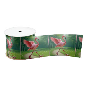 Flamingo met hoge hakken en parels lint