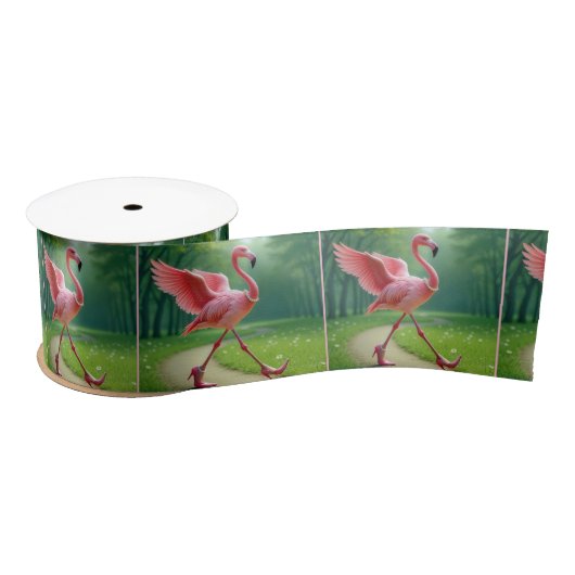Flamingo met hoge hakken en parels lint (Spoel)