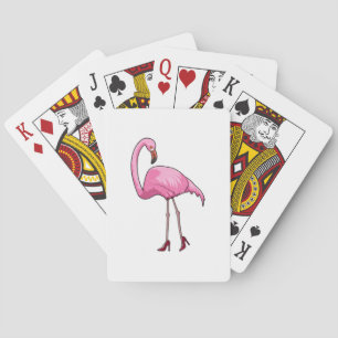 Flamingo met hoge hakken pokerkaarten