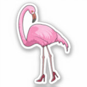 Flamingo met hoge hakken sticker (Voorkant)