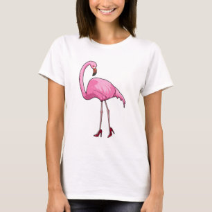 Flamingo met hoge hakken t-shirt