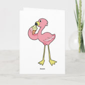 Flamingo met ijs met wafel kaart (Achterkant)