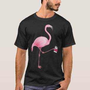 Flamingo met koffie Tropische grap grafisch T-shirt