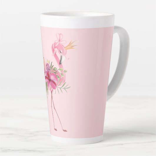 Flamingo met kroon latte mok (Rechterhoek)