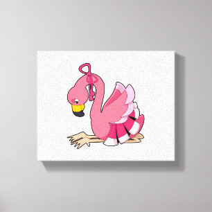 Flamingo met lint canvas afdruk