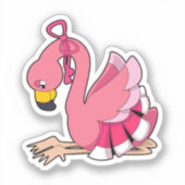 Flamingo met lint sticker (Voorkant)