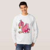 Flamingo met lint t-shirt (Voorkant volledig)