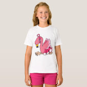 Flamingo met lint t-shirt (Voorkant volledig)