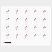 Flamingo met Lipstick Ronde Sticker (Vel)