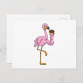 Flamingo met muffin briefkaart (Voorkant / Achterkant)