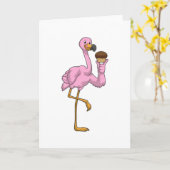 Flamingo met Muffin Kaart (Gele Bloem)