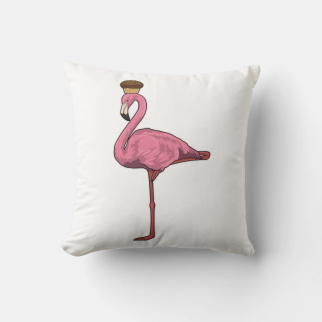Flamingo met Muffin Kussen (Voorkant)