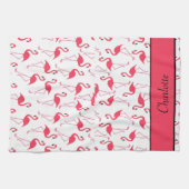 Flamingo met Naam Theedoek (Horizontaal)