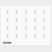 Flamingo met Pet Ronde Sticker (Vel)