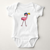 Flamingo met Pet & Veer Romper (Voorkant)
