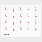Flamingo met Pet Vierkante Sticker (Vel)
