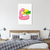 Flamingo met pool canvas afdruk (Insitu (Slaapkamer))