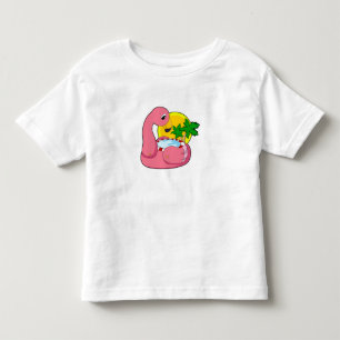 Flamingo met pool kinder shirts