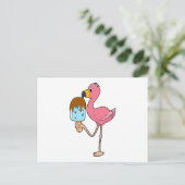 Flamingo met Popsicle Briefkaart (Staand voorkant)