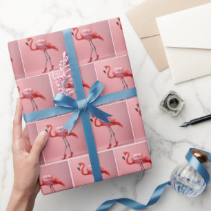 Flamingo met rode hoge hakken cadeaupapier