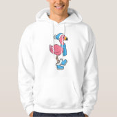 Flamingo met Scarf en Pet Hoodie (Voorkant)