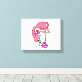 Flamingo met schoenen canvas afdruk (Insitu (Houten vloer))