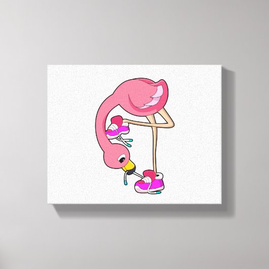 Flamingo met schoenen canvas afdruk (Voorkant)
