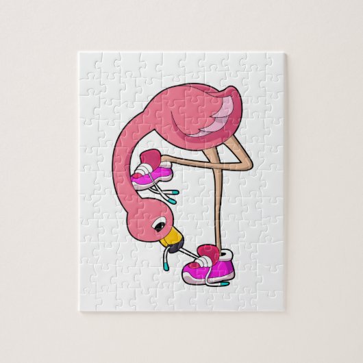 Flamingo met schoenen legpuzzel (Verticaal)