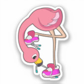 Flamingo met schoenen sticker (Voorkant)