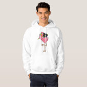 Flamingo met Umbrella Hoodie (Voorkant volledig)