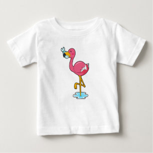 Flamingo met vis